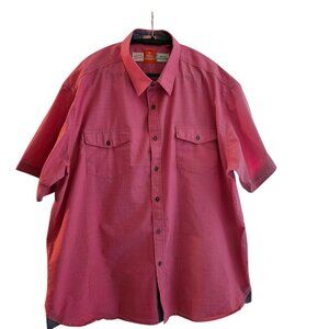 Free Planet Mens Salmon Pink color Button down short Sleeve Casual Shirt Size 3X